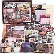 Scrapbooking Supplies Kit, Aesthetic Daily Life Travel Scrapbook Kit for Bullet Junk Journal, Stationery, A6 Grid Notebook, Flower DIY Journaling Supplies, Birthday Craft Gift Teen Girl Kid Women