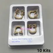 10 Kits Dental Rubber Clamps Resin Soft Universal Dam Sheet Molar Premolar Teeth