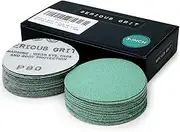 Serious Grit - 3-Inch 80 Grit Sanding Discs - Heavy-Duty Hook & Loop Film Discs - Sandpaper for Woodturning, Bowl Sanding & Power Tool Drill Attachment Sanding Pads - Pack of 50