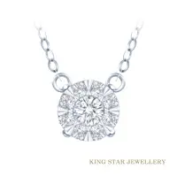 在飛比找PChome24h購物優惠-King Star 八圍一18K金優雅鑽石項鍊(視覺效果超越