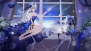 Anime aura star girls ponytail horns pointy ears Playmat Gaming Mat Desk