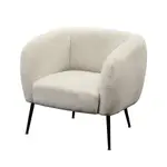 【YU LIVING】北歐DAVI 單人布沙發 扶手造型單人沙發椅 (白色)