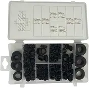 TOPPERFUN 180pcs Rubber Insulation Gasket Washer Seals for Vehicle Repair Assorted Black O- Heat-resistant High Elasticity Includes Storage Box