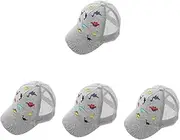 [BESTYASH] 4pcs Adjustable Toddler Baseball Cap for Boys and Girls Sun Hat Dinosaur Pattern Outdoor Casual Hat