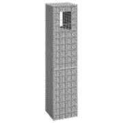 Gabion Basket 40x40x180 cm Metal Wire Outdoor Garden Decor Rock Filler