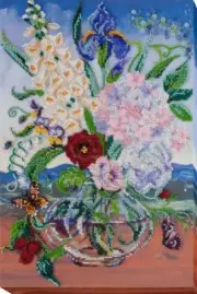 Bead embroidery kit Affectionate date needlework kit Art canvas beadwork pattern