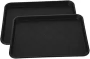 Generic 2pcs Shoe Plate Pad Plate Stand Mat Sundries Storage Tray Garden Shoe Organizer Pad Tray for Sundries Drip Tray Rectangular Plant Pots Small Boot Tray Sundries Tray Black Plastic