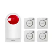 SINGCALL Wireless Outdoor Sound Strobe Flash Siren Alarm System with Four Pagers