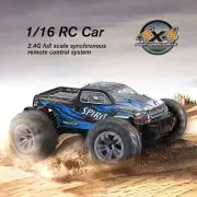 NEW 1:16 2.4Ghz 4WD Radio Control Brushless Motor Monster Truck RC Car RTR Blue