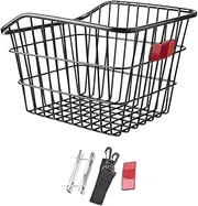 APLVFFZH Bicycle Bike Metal Wire Rear Basket Without Lid for Adult Women Men Bikes