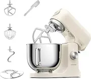 [Kenwood] kMix Calm Cream KMX751ACR, Stand Mixer with 5L Stainless Steel Bowl, Safe-Use Safety System, Metal Casing, incl. 3-Piece Patisserie Set and Splash Guard, 1000W, Cream