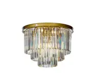 Aloa Decor 6-Light 20 in. Painted Brass Glam Crystal Flush Mount Ceiling Lights