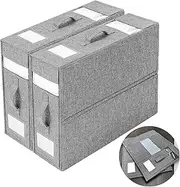 Bed Sheet Organizers and Storage,Foldable Sheet Organizer for Linen Closet 2 Pack(King & Queen Size),for Storage Duvet Cover Set,Flannelette Sheet Set,Blankets and Pillow Cases,Dirt-Resistant