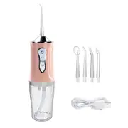 Portable Oral Irrigator Rechargeable USB Water Dental Flosser UV Sterilization 3 Modes Water Jet Floss Pick 220ml 4 Nozzle