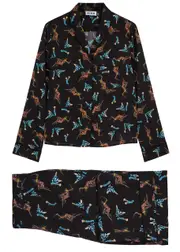 Rixo Austin Printed Pyjama set - Black 10 (UK 10 / S)