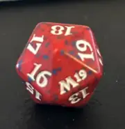 MTG d20 Spindown 20-sided Life Counter die dice - Core Set 2019 M19 White Red