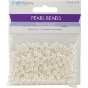 6 Pack Craft Medley Pearl Beads Value Pack-6mm Ivory 185/Pkg BD408-D