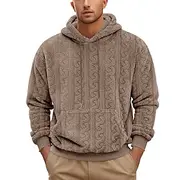 Men's Zip Up Hoodie Hoodie Zip Sweatshirt Fleece Hoodie Apricot Black Blue Brown Gray Hooded Plain Textured Sports Outdoor Casual Daily Streetwear Cool Design