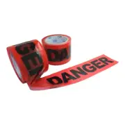 Sharp Red Danger Tape- Maximum Readability-Tear Resistant