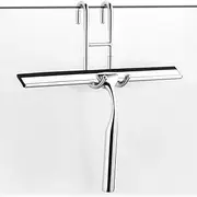 ecooe Stainless Steel Shower Squeegee with Hook, 10 Inches(25.4cm) Shower Glass Cleaner Squeegee Wiper Scraper with 1 Replacement Blade, Window Squeege for Home Bathroom Kitchen Car Glass Doors