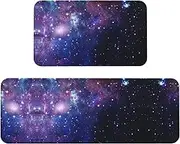 Blue & Purple Galaxy Christmas 2 Piece Floor Mat Non Slip Restaurant Mat For Floor Mat Home Mat Anti Slip Entry Mat