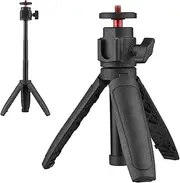 Lightweight Portable Mini Tripod Extendable Tripod Stand Handle Grip with 4 Levels of Adjustable Height for Phone Camera Selfie Video Recording Live Stream