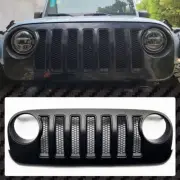 Front Grill Bumper Mesh Grille Trim For Jeep Wrangler JK 2007-2017 upgrade to JL