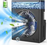 Misting Fan Portable, 8000mAh 8-Inch Rechargeable Battery Operated Fan with 600mL Water Tank, Cooling USB Desk Fan for Home, Perfect Quite Mist Water Spray Fan for Camping Home Outside Office Travel