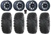 KMC Technic 15" Wheels Blue 30" Roctane T4 Tires RZR XP 1000 / PRO XP