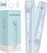 2025 New Glow Aura Womens Shaver, Glowshave - Electric 2 in 1 Lady Razor, Dual Head Shaver Women, Glowshaver Aura Womens Electric Razor (Blue)