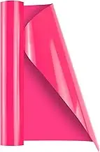 HTVRONT HTV Neon Pink Heat Transfer Vinyl Roll - 12in x 10ft Easy to Cut & Weed for Heat Vinyl Design (Fluorescent Pink)