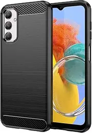 [Eabhulie] Galaxy M14 Case, Soft Carbon Fiber Brushed TPU Case Cover for Samsung Galaxy M14 Black