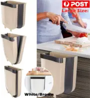 9L Hanging Bin Wall Mounted Folding Waste Bin Kitchen Dining Cabinet Trash Can