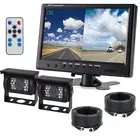9" Quad Split Screen Monitor 4PIN CCD Reverse Camera Rear View System VAN Truck