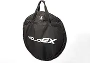 VeloEX Padded Double Wheel Bag. for Road, Gravel and MTB (Max 27.5 x 2.5) with Wheel Separator, Skewer/Bolt Pouch, hub Reinforcement and Dual Carry Options.