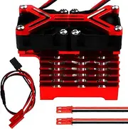 Motor Heatsink Dual Cooling Fan 40-42mm Compatible with 1/7 1/8 Arrma Traxxas RC Car Fit 4068 4074 4082 4268 4274 Motors (Red)