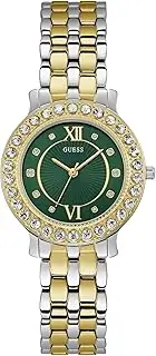 [GUESS] Women's 34mm Watch - Two Tone Bracelet Green Dial Two Tone Case, Two Tone, Two Tone