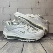 Nike Air Max 98 White Silver Gold Shoes CT2547-100 Women’s Size 7 NEW