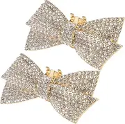 [WATIIFUFU] 2pcs Rhinestone Bow Shoe Clips Glamorous High Heel Accessories for Weddings Engagements and Parties Versatile Shoe Jewelry for Flats Boots and Pumps Detachable Design for Easy
