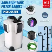 Aquarium External Canister Filter Aqua Fish Tank Pond Pump UV Light 1400L/H AU