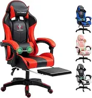 PORIYA Gaming Chair with Adjustable Backrest, Ergonomic Executive Office Chair, Height Adjustable Racing Chair Maximum Gaming Experience (Black&Red Massage)