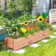 CostwayFir Wood Raised Garden Bed Planter Box for Vegetable Fruits Herb Grow