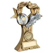 Football Boot & Ball Medal Insert Award Resin Trophy - FREE Engraving Team Sport
