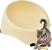 Pet Bowl, Food Grade Resin, Cat Dish Container 13.5x13.5x9cm/5.31x5.31x3.54 Inches Non-Slip Base & Easy To Clean/Anti-Vomiting Tilted Design For Kittens And Small Dogs