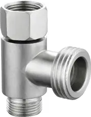 3-way 3/8" and 1/2" 3 Way Adapter Tee Connector Stainless Steel 3/8" Water Line T Fitting Brushed Nickel