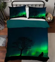 v4949 Bed Sheets Green Night Tree ZHUA Bed Pillowcases Duvet Cover Set Zoe Bed Sheets IU4949