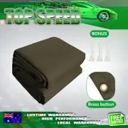 5X5m Heavy Duty Olive Drab Canvas Tarp Tarpaulin Water UV Resistant Fabric Wove