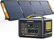 Jump 2200 Portable Power Station with 220W Solar Panel - 1548Wh/2200W(Peak 4400W) LiFePO4 Outdoor Generator 2200W Constant-Power Battery, 100W Type-C, Capacity Expandable to 3096Wh for Camping