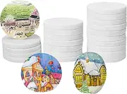 JIAMOEAT Stones for Painting, 25 Pieces, 5 cm Diameter, Flat Stones for Painting, Natural Marble Stones for Painting, Round Stone Disc, Smooth Flat Pebbles for Art, Crafts, Decoration