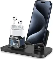 3 in 1 Phone Stand for iPhone 16e/16 Pro Max/iPhone 16 Pro/16/iPhone 16 Plus/Samsung Galaxy S25/S24 Ultra/S25/S24+Plus/S25/S24/Stand for AirPods/Watch 7/6/5/4/iPhone 15/14 Pro Max/13 Pro Max/12 Pro/11